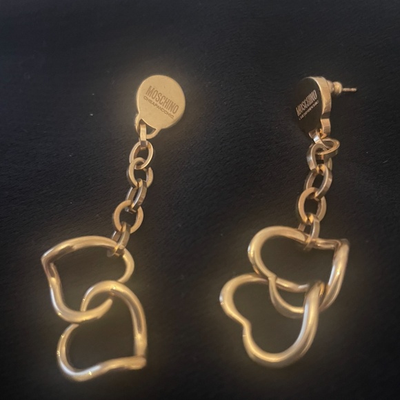 MOSCHINO Gold Heart Earrings - Picture 2 of 6